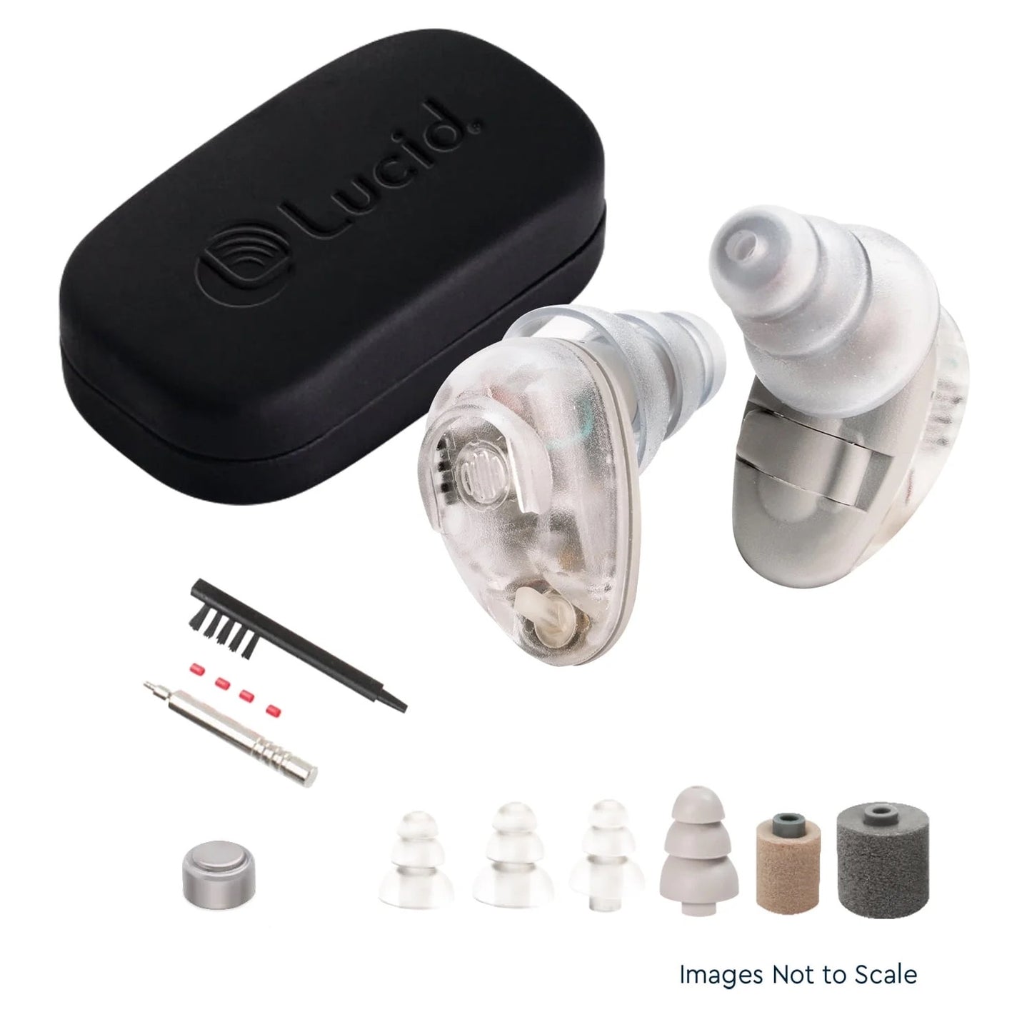 Over-the-Counter In-Ear Hearing Amplifier, Clear