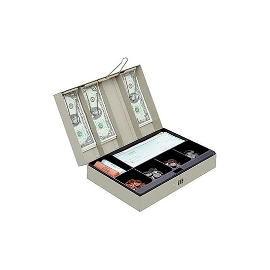 Cash Box, 3 1/8"H x 11 3/8"W x 7 5/8"D, Sand