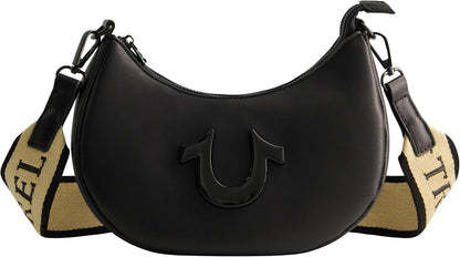 True Religion Women's Shoulder Bag Purse, Crescent Hobo