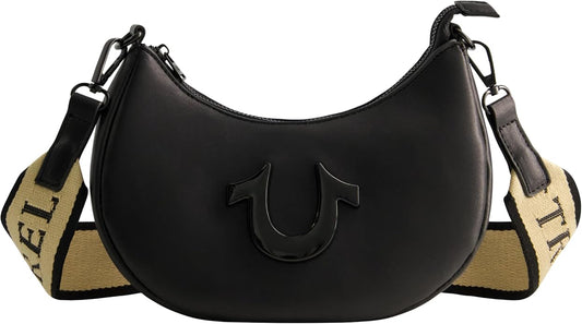 True Religion Women's Shoulder Bag Purse, Crescent Hobo