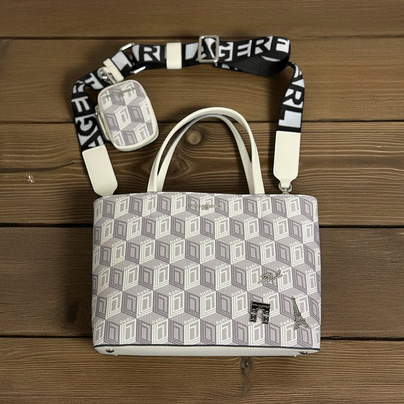 Load image into Gallery viewer, Karl Lagerfeld Paris Maybelle Graphic Satchel Crossbody Pouch
