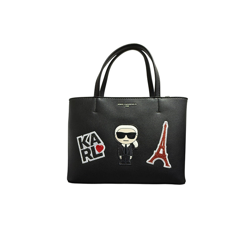 Load image into Gallery viewer, Karl Lagerfeld Paris Maybelle Tote, Black Patch
