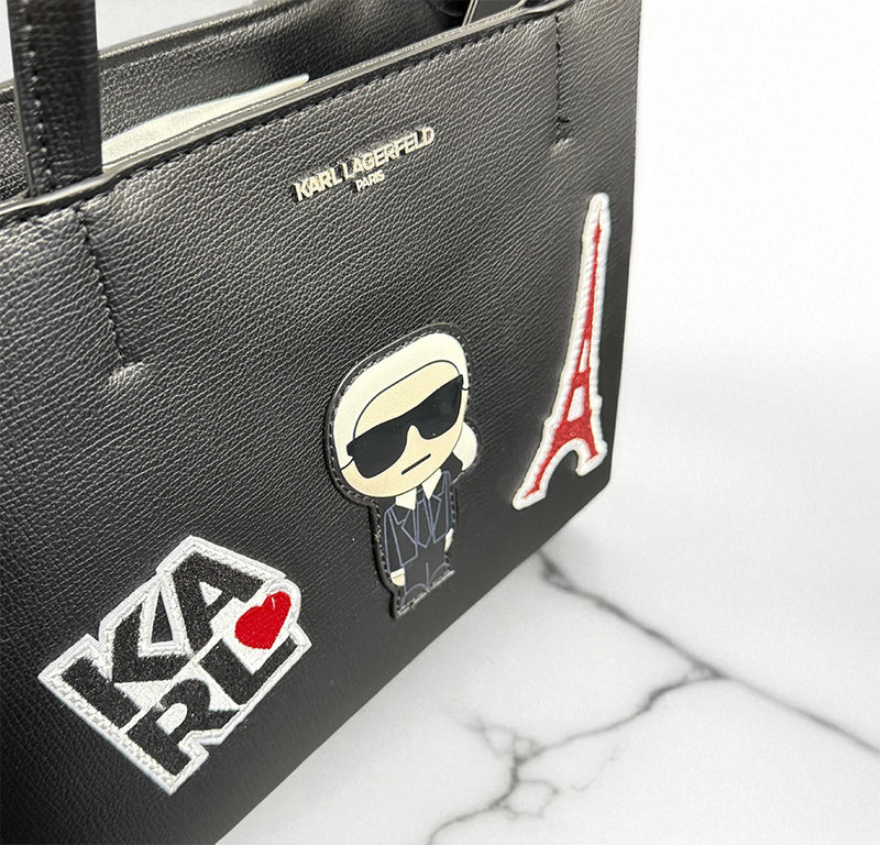 Load image into Gallery viewer, Karl Lagerfeld Paris Maybelle Tote, Black Patch
