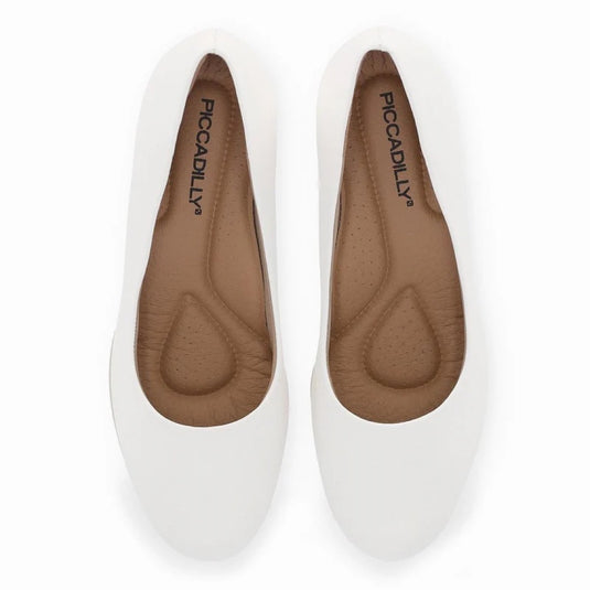 Piccadilly Laura Women's Heel Pumps - Flexible & Anti-Slip - 100% Vegan - White