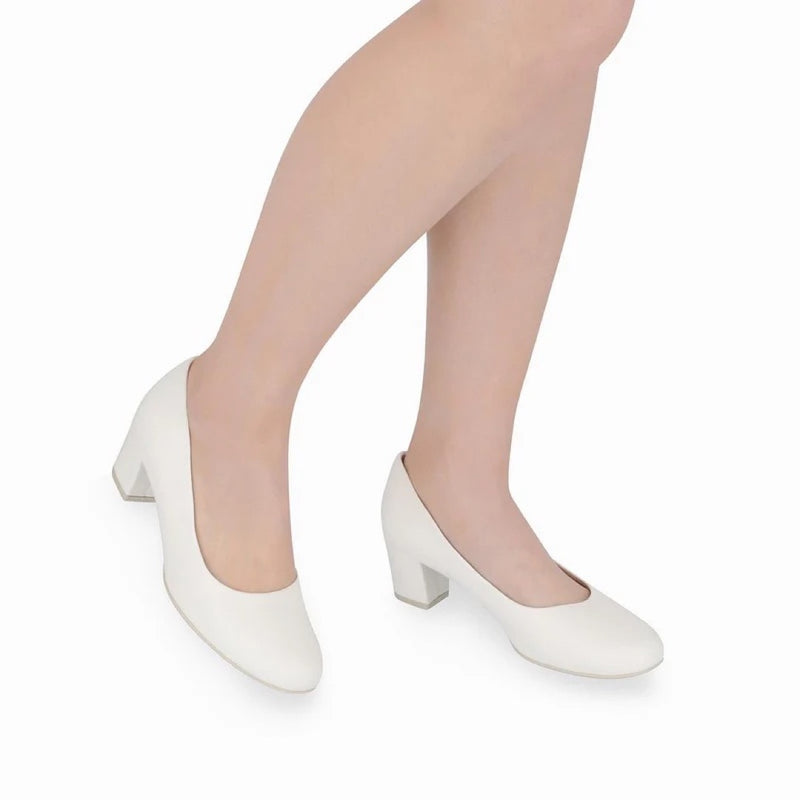 Load image into Gallery viewer, Piccadilly Laura Women's Heel Pumps - Flexible &amp; Anti-Slip - 100% Vegan - White
