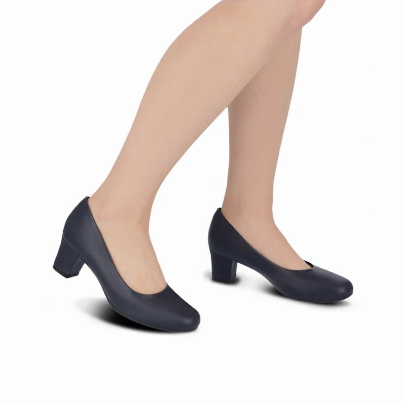 Load image into Gallery viewer, Piccadilly Laura Women's Heel Pumps - Flexible &amp; Anti-Slip - 100% Vegan - Navy
