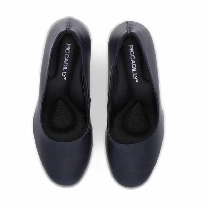 Load image into Gallery viewer, Piccadilly Laura Women's Heel Pumps - Flexible &amp; Anti-Slip - 100% Vegan - Navy
