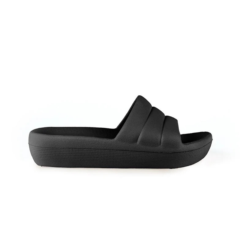Load image into Gallery viewer, Piccadilly Marshmallow Women's Clog - Flexible &amp; Anti-Slip - 100% Vegan - Black
