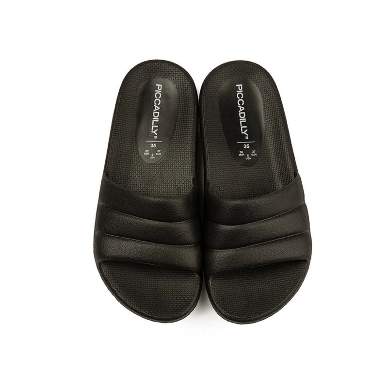 Load image into Gallery viewer, Piccadilly Marshmallow Women's Clog - Flexible &amp; Anti-Slip - 100% Vegan - Black
