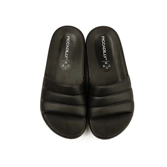 Piccadilly Marshmallow Women's Clog - Flexible & Anti-Slip - 100% Vegan - Black