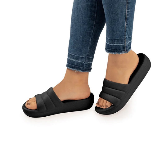 Piccadilly Marshmallow Women's Clog - Flexible & Anti-Slip - 100% Vegan - Black