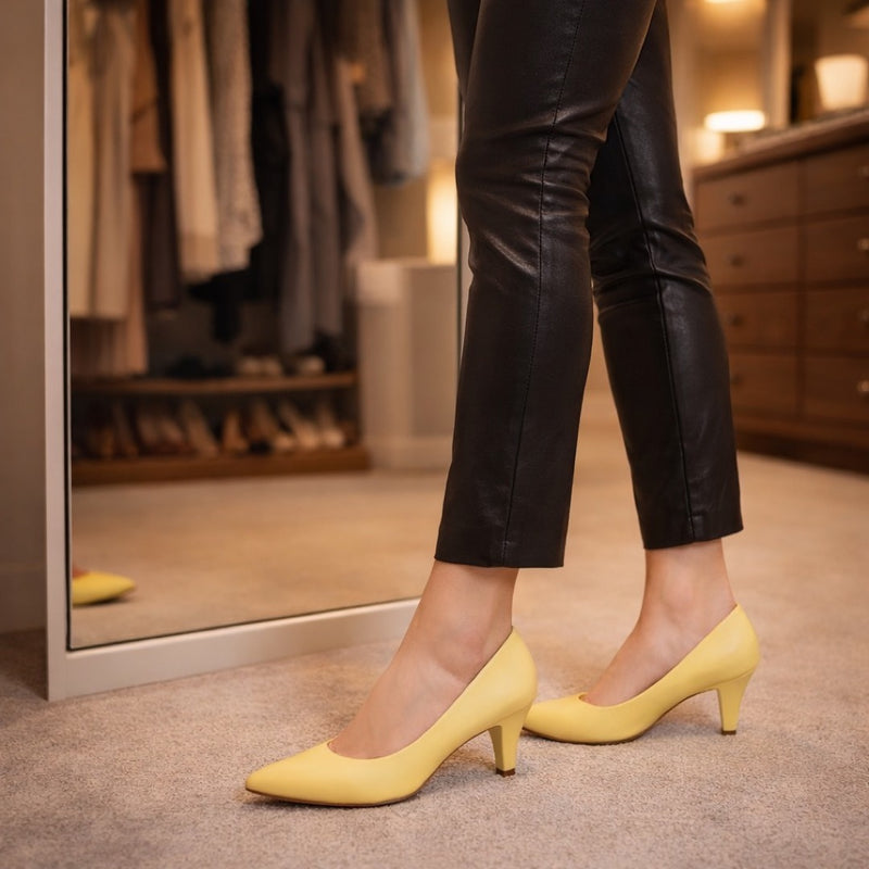 Load image into Gallery viewer, Piccadilly Luiza High Heel Scarpin - 100% Vegan - Yellow
