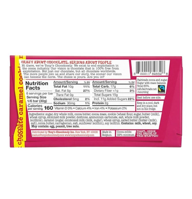 Load image into Gallery viewer, Tony's Chocolonely Milk Chocolate Caramel Cookie  Bar, 6.35 oz
