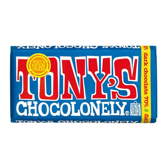 Tony's Chocolonely 70% Dark Chocolate Bar, 6.35 oz