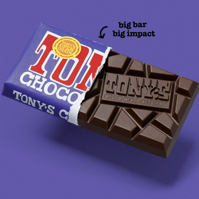 Load image into Gallery viewer, Tony's Chocolonely 42% Dark Milk Chocolate Bar with Pretzel and Toffee, 6.35 oz
