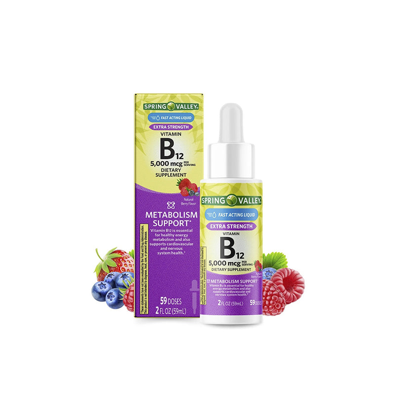 Load image into Gallery viewer, Spring Valley Liquid Vitamin B12, 5000 mcg
