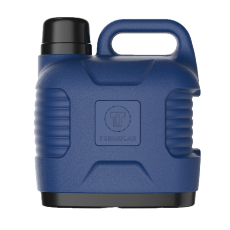 Load image into Gallery viewer, Termolar 1.3-Gallon Insulated Hot &amp; Cold Beverage Jug with Pouring Stopper and Cup Lid, Blue
