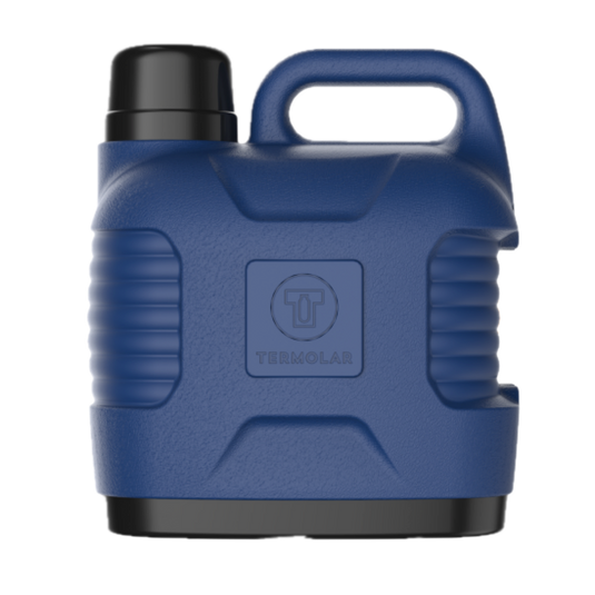 Termolar 1.3-Gallon Insulated Hot & Cold Beverage Jug with Pouring Stopper and Cup Lid, Blue