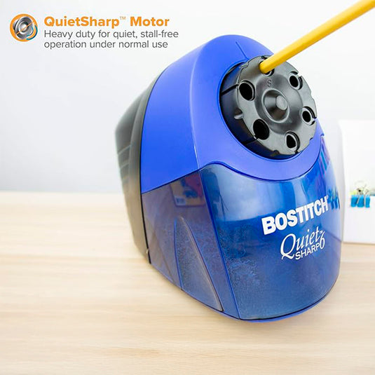 Bostitch Office QuietSharp 6 Electric Pencil Sharpener, Blue