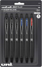 Uniball 207 Plus+ Retractable Gel Pens, Medium Point, 0.7 mm, Black Barrel, Black/Blue/Red Ink