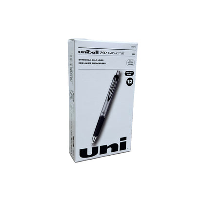 Uniball 207 Impact RT Gel Pens, Bold, 1.0 mm, Black Noir Ink