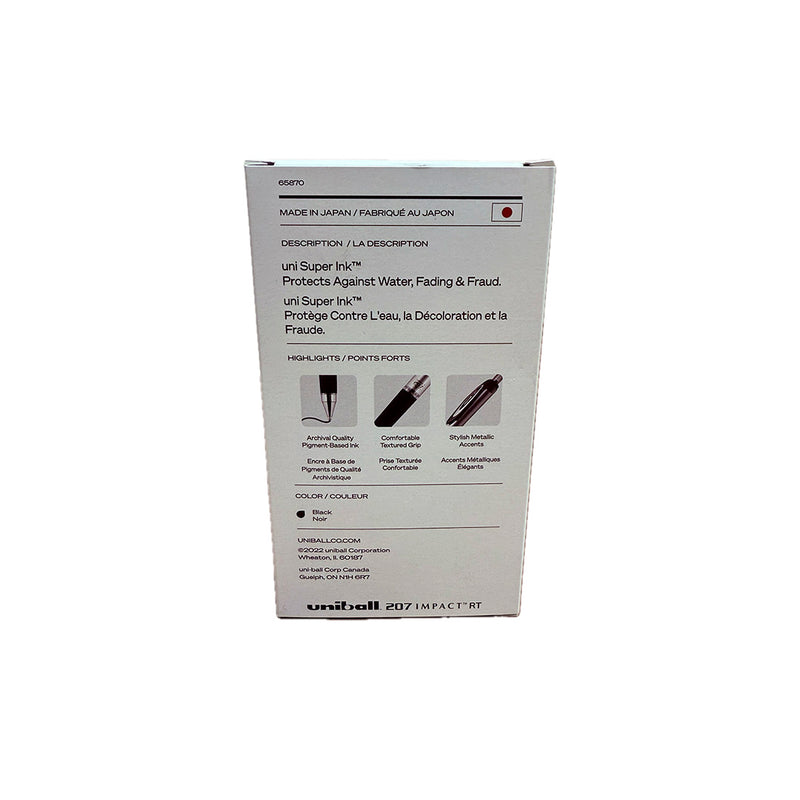 Load image into Gallery viewer, Uniball 207 Impact RT Gel Pens, Bold, 1.0 mm, Black Noir Ink
