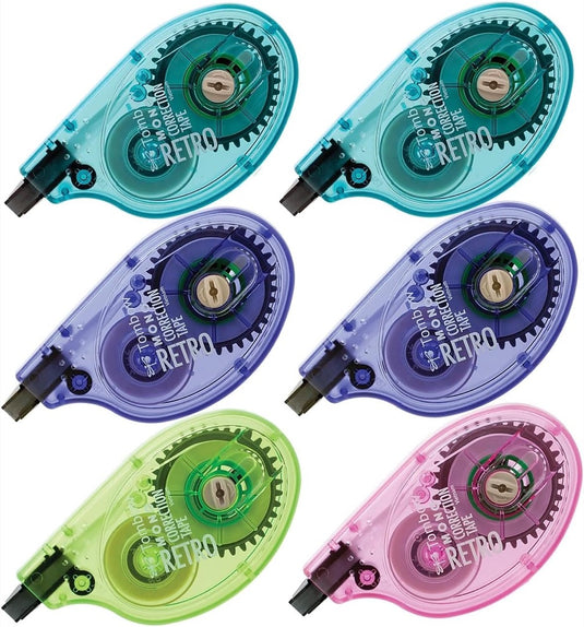 Tombow Mono Original Correction Tape, Assorted RetroColor Applicators, 0.17