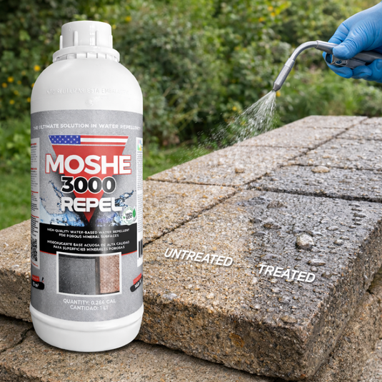 Moshe 3000 Repel - High-Performance Water Repellent for Mineral Surfaces - 0.26 gal