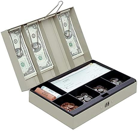 Cash Box, 3 1/8"H x 11 3/8"W x 7 5/8"D, Sand