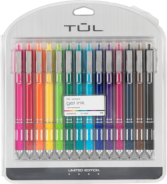 TUL GL Series Retractable Gel Pens, Medium Point, 0.7 mm, Assorted Barrel Colors